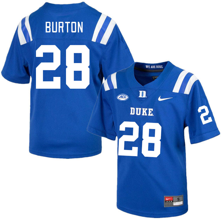 Men #28 Clayton Burton Duke Blue Devils College Football Jerseys Stitched Sale-Royal